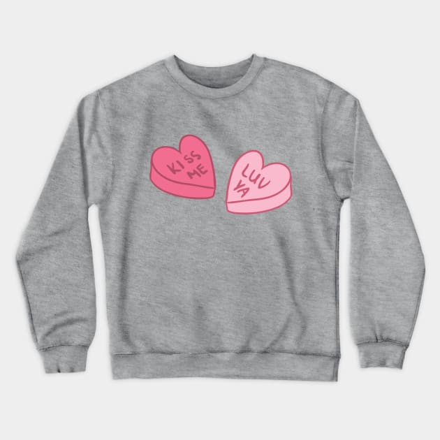 Candy Hearts Crewneck Sweatshirt by maliGnom